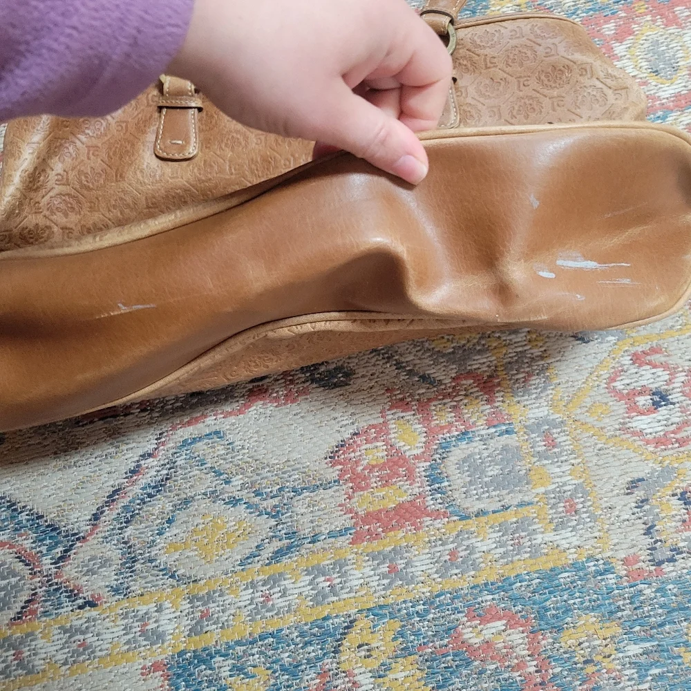 Liz Claiborne Faux Leather Monogram Shoulder Bag